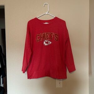 Kansas City Chiefs NFL Women’s Sweatshirt Cozy Side Slit Detail M